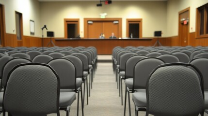 Rows of Empty Chairs in a Modern Auditorium