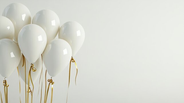 birthday, celebration, elegant, white, gold, party, festive, balloons, event, minimal, design, ribbon, invitation, luxury, background, decor, chic, glamour, stylish, festivity, anniversary, cheer, bea