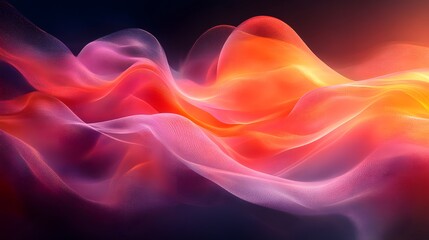 Fototapeta premium Flowing abstract waves in radiant colors and dreamlike ethereal motion wallpaper image