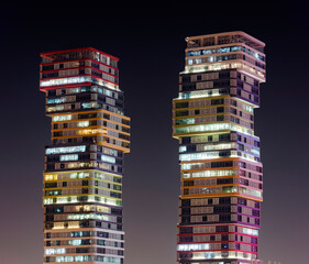 Lusail Colorful Twin Towers, Doha, Qatar 