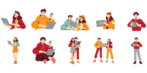 People Working Illustration Set