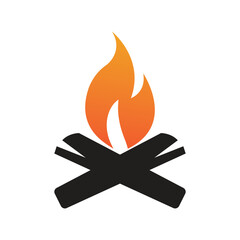 Hipster vintage bonfire logo design. Logo for camping, adventure wildlife, campfire.
