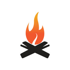 Hipster vintage bonfire logo design. Logo for camping, adventure wildlife, campfire.