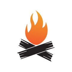 Hipster vintage bonfire logo design. Logo for camping, adventure wildlife, campfire.