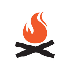 Hipster vintage bonfire logo design. Logo for camping, adventure wildlife, campfire.