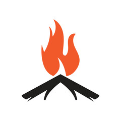 Hipster vintage bonfire logo design. Logo for camping, adventure wildlife, campfire.