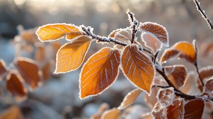 A leaf covered in frost and snow