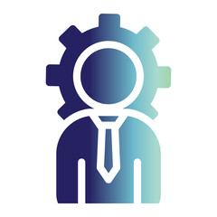 Business icon on flat gradient style. Motivation and goal icon