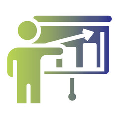 Business icon on flat gradient style. Motivation and goal icon