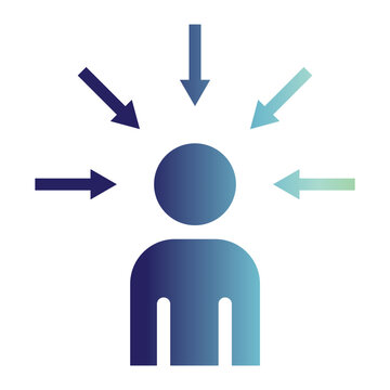 Business icon on flat gradient style. Motivation and goal icon