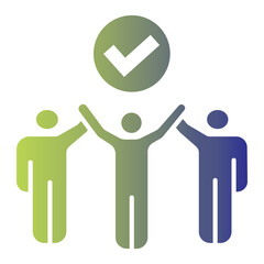 Business icon on flat gradient style. Motivation and goal icon