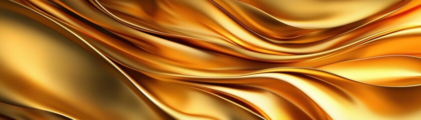 Warm golden paper folds with soft curves smooth texture seamless background for luxury branding concepts
