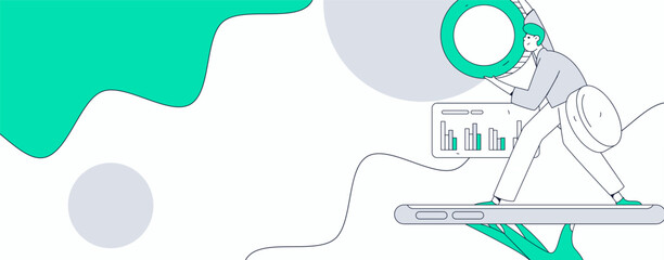Internet financial management investment flat vector concept operation hand drawn illustration
