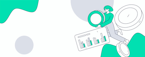 Internet financial management investment flat vector concept operation hand drawn illustration
