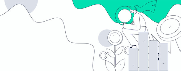 Internet financial management investment flat vector concept operation hand drawn illustration
