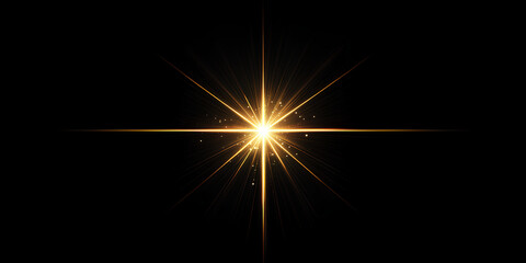 Obraz premium a glowing sun with a star burst and the sun shining on a black background