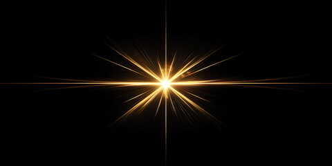 a glowing sun with a star burst and the sun shining on a black background
