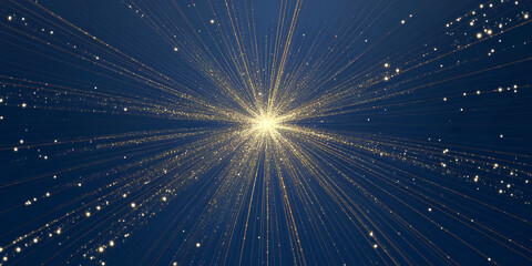 a glowing sun with a star burst and the sun shining on a black background