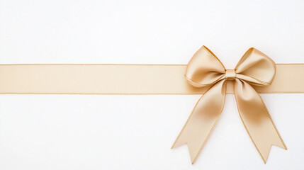 Elegant Gold Satin Ribbon Bow 