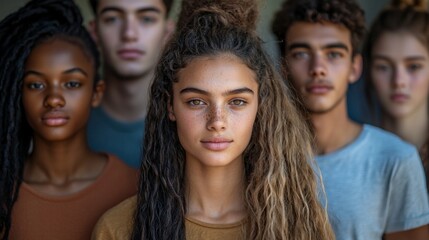 Obraz premium A group of people with different hair colors and styles