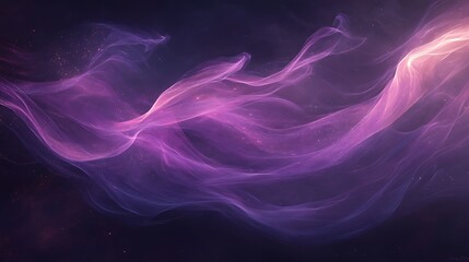 Obraz premium Purple vibrant illustration background wallpaper, waves of mystical pink to purple lines and design on black background