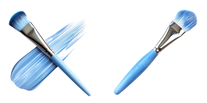 light blue brush isolated on a white background. Generative AI. - Powered by Adobe