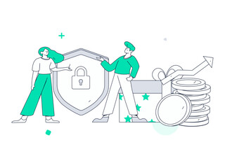 Internet financial management investment flat vector concept operation hand drawn illustration
