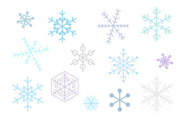 いろいろな雪の結晶のイメージ