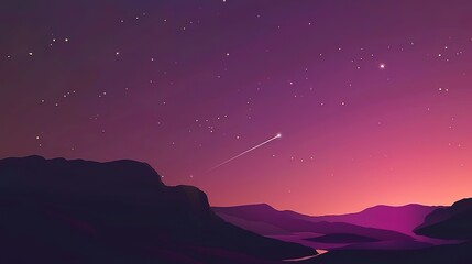 Night pink sky purple galactic background