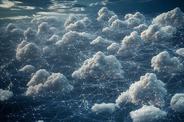 Naklejka premium A breathtaking 3D illustration of an embossed mesh representing internet connections.