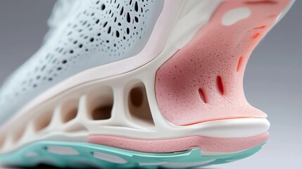 A crosssection of a foot showing the progression of diabetic foot ulcers