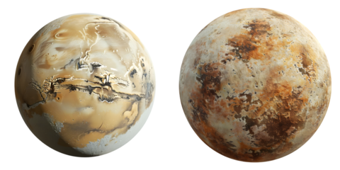 mars planet isolated on a white background. Generative AI.