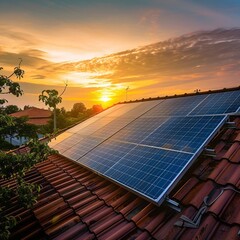 solar panels on the roof