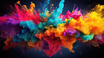 Vibrant Colorful Ink Explosion Abstract Art Background Design