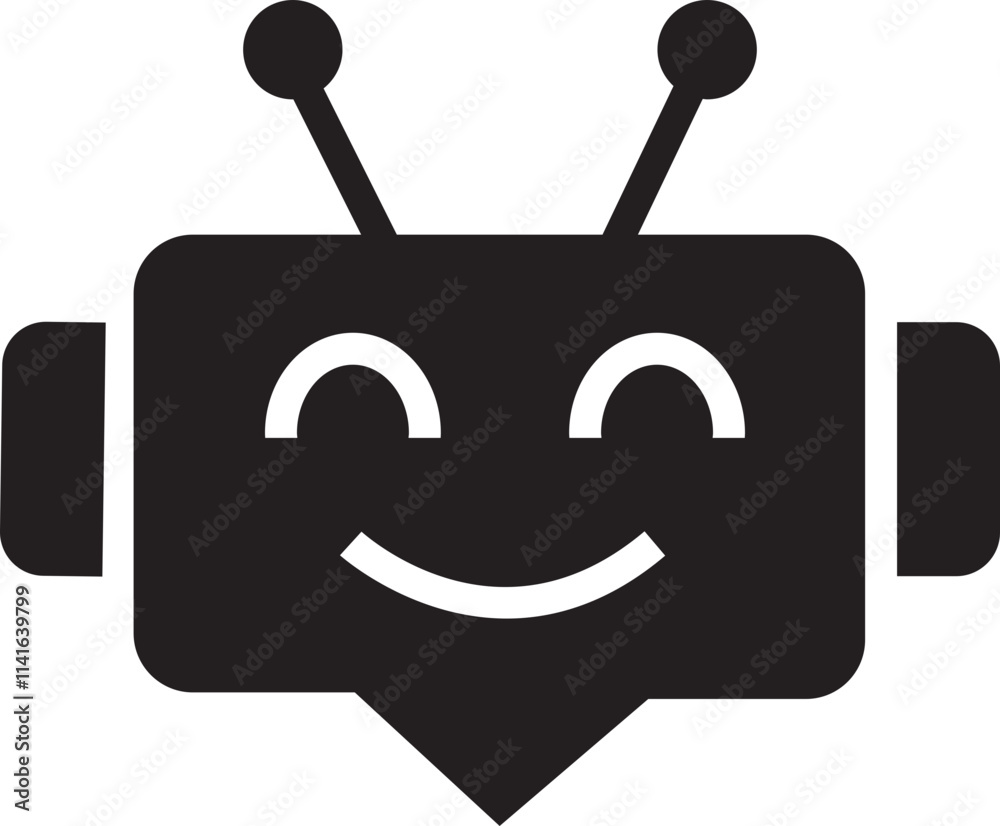 Aufkleber chatbot icon in flat style. robot assistant sign. assistant ai message service. robot head in speech