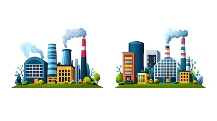 Obraz premium Industrial Plants Factories Power Stations Pollution