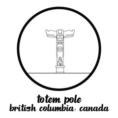 Circle Icon Totem Pole. Vector Illustration