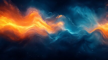 Fototapeta premium Abstract fiery and icy nebula, cosmic energy