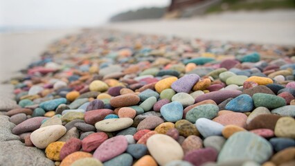 Pebble Texture with Multicolored Stones