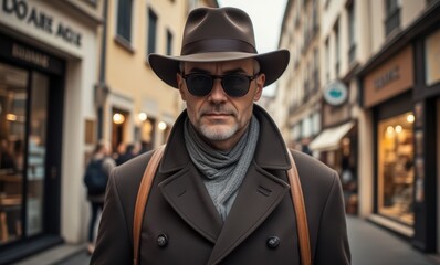 Stylish man in a city street