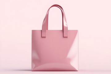Realistic High-Quality Pink Totebag Mockup Isolated for Stylish and Elegant Branding