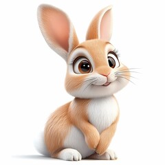 Adorable Rabbit Clipart: Fluffy Bunny Illustration