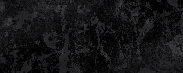Panorama of Dark grey black slate grunge wall texture, texture of grainy dark concrete wall, black volcanic seamless grunge stone texture, ancient Black marble texture rock.