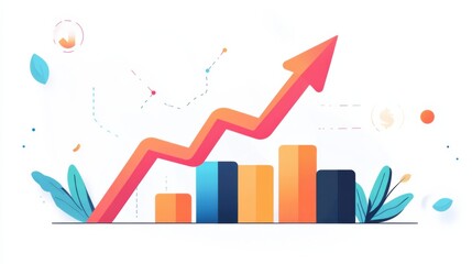 a graphic of a growing graph with a plant growing out of it