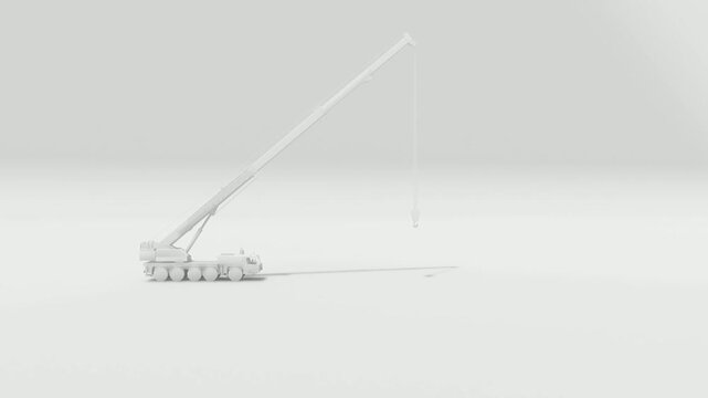 Mobille Crane 3d rendered on white isolated