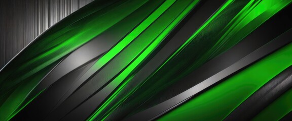 Obraz premium Abstract Green and black light pattern gradient metal texture background