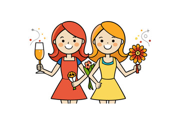 International Women's Day Celebration vector art illustration