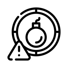 explosive material line icon