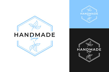 Handmade soap logo for organic product health design template vector illustration