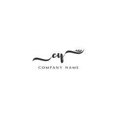 Fototapeta premium Minimalist CY Logo Design with Abstract Feather Element